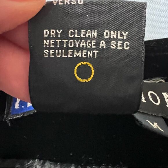 Vintage Black Velvet Gold Stud Lined Formal Bolero Jacket Medium 1991 Holiday - Picture 5 of 10